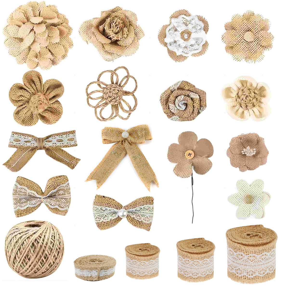 PATPAT Set of 19Pcs DIY Hemp Woven Ribbons Decoratives Ribbon Flowers Bows Hemp Ropes Multi Sized Rustic Lace Hemp Ribbons Ties Bohemian Rustic Hemp Decor for Scrapbooking, DIY Hand Crafts PATPAT Set of 19Pcs DIY Hemp Woven Ribbons Decoratives Ribbon Flowers Bows Hemp Ropes Multi Sized Rustic Lace Hemp Ribbons Ties Bohemian Rustic Hemp Decor for Scrapbooking, DIY Hand Crafts